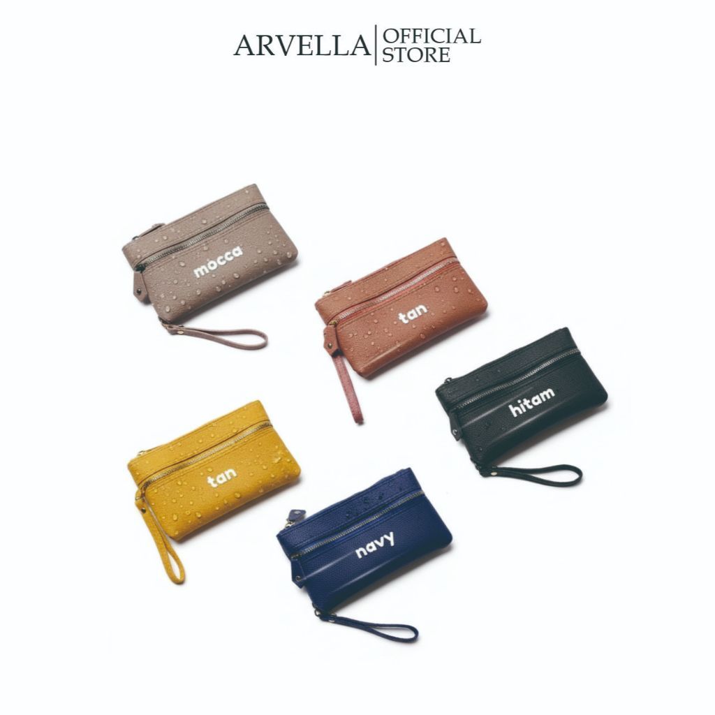 Dompet Wanita Multifungsi Pouch Tangan Simple Elegan – Dompet Makeup / Clutch Kulit Sintetis Import 