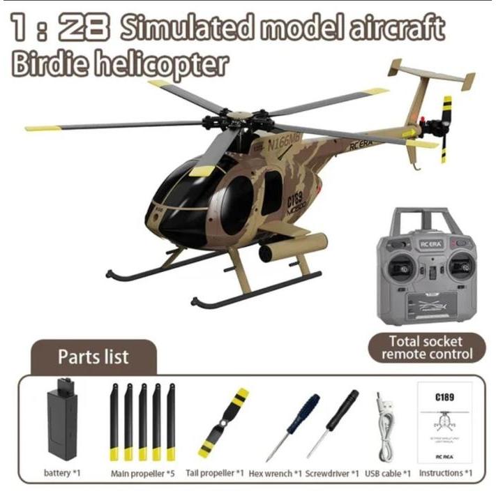 RC Era Helicopter Helikopter Heli C189 Brushless Simulation Model 6-Axis Gyro 2.4G 1/28 RTF - C189 C