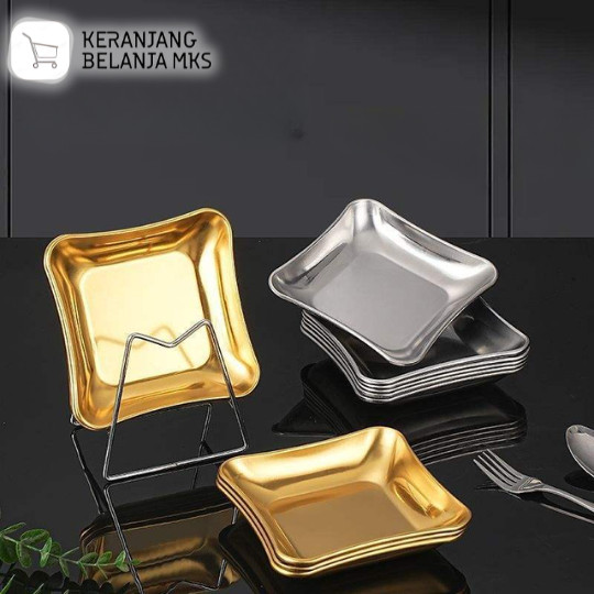 Piring Makan Stainless Steel Square Korean Style