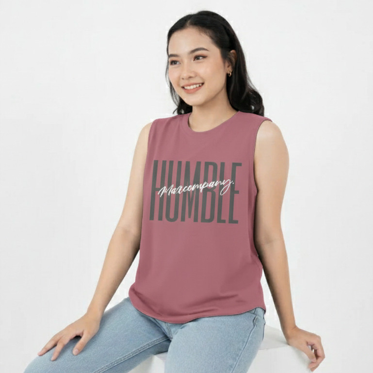 Max Company Tshirt Singlet Dusty Pink Humble - Kaos Pria Tanpa Lengan Dusty Pink