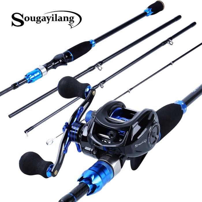 Sougayilang set joran casting 210 cm 4 section dan Baitcasting Reel