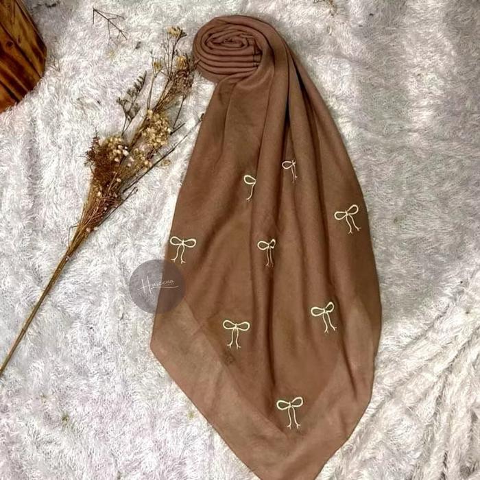 Aksesoris Muslimah ~[ NEW ] Haseena Hijab Segi Empat Coquette Madina Jilbab Wanita Paris Pita Kecil 