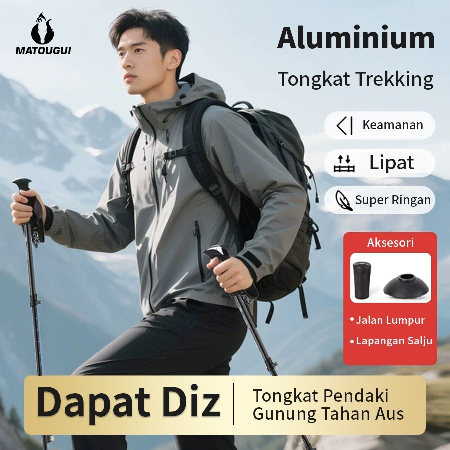 PROMO ||  matougui Tongkat trekking/Tongkat Gunung/tracking poo/tongkat trekking/tongkat gunung-1