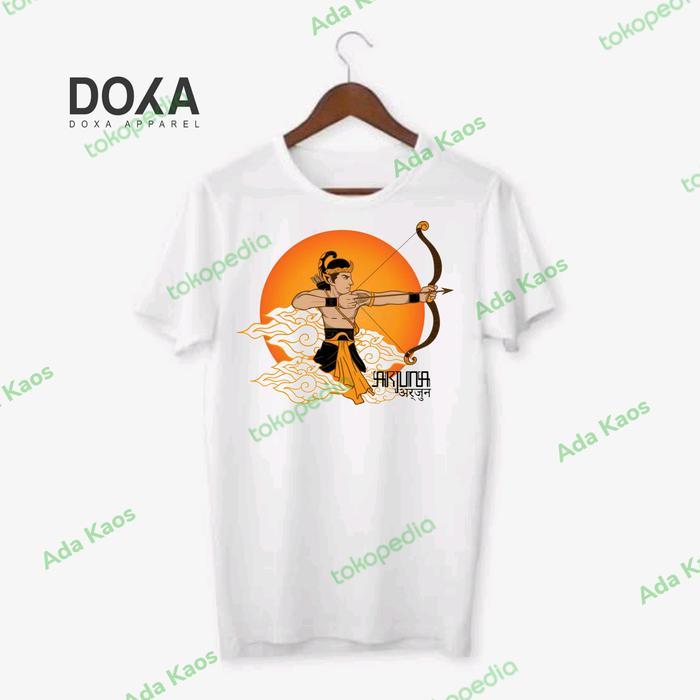 (COD) kaos wayang,kaos Arjuna 07 Doxa apparel - Putih, S