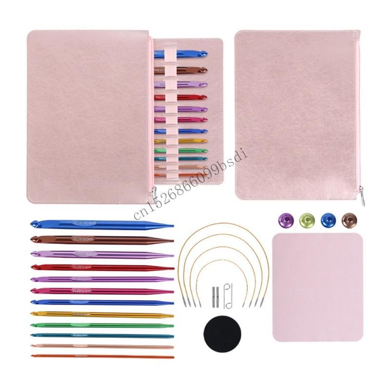 11UA 12Pcs Tunisian Crochet Hook Set with Cable 3.0mm-10mm Tunisian Knitting Needle