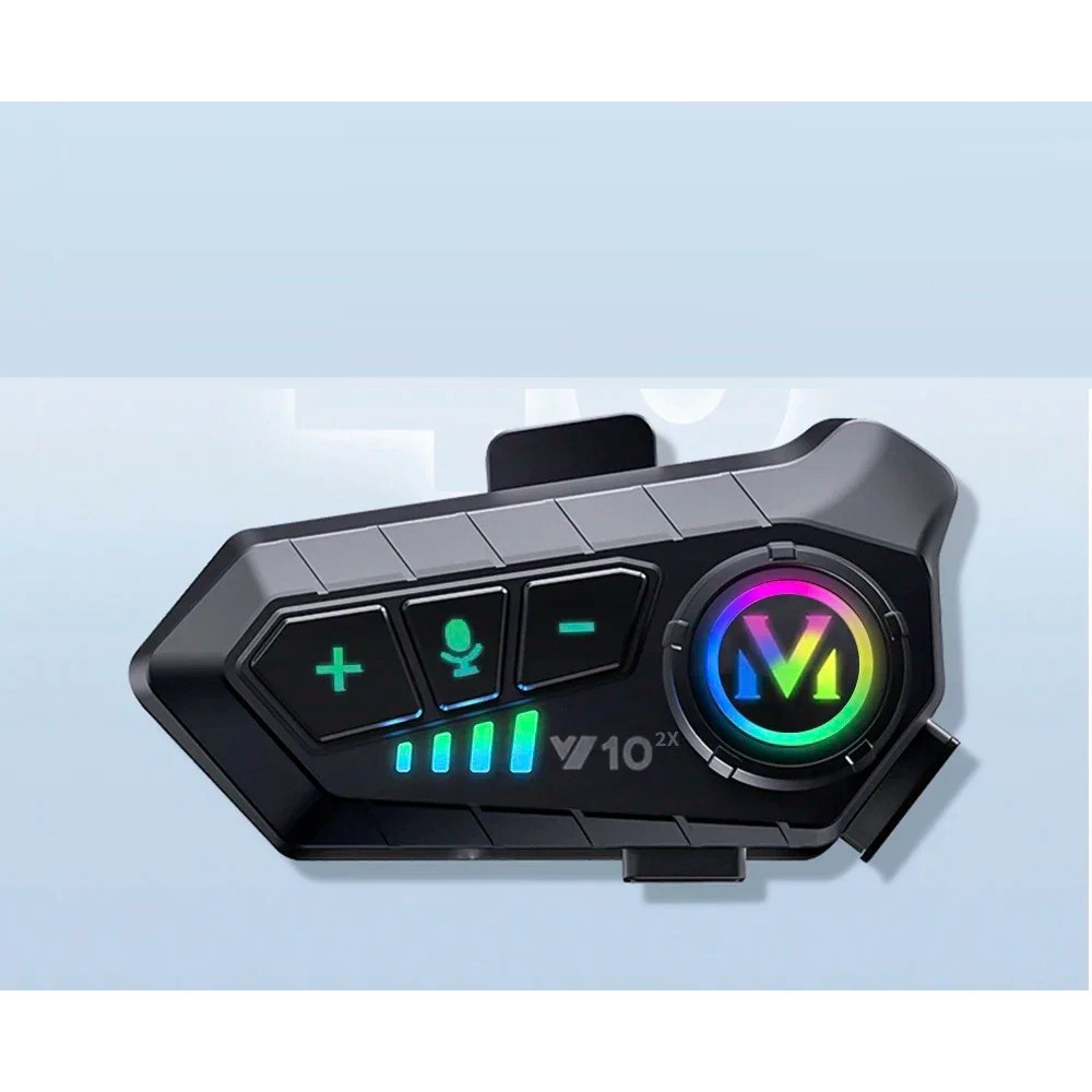 12Pcs Y10 2X Motorcycle Intercom Helmet Headset 300M Helmet Moto intercomunicador For 2 Riders Water