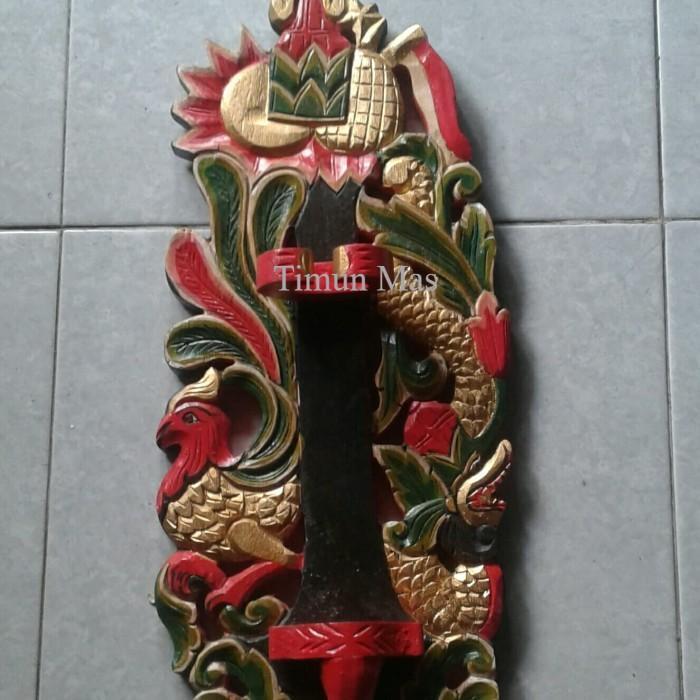 Blawong Tempat Pajangan Keris Ukir Naga Merak model antik HK2