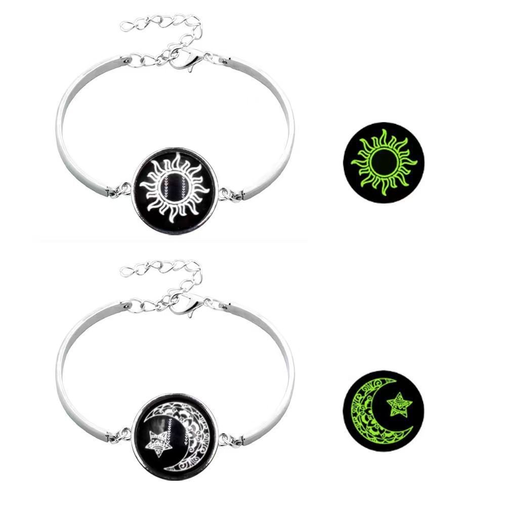 CODGelang Pasangan Matahari dan Bulan Bersinar Perhiasan Aksesori Penjualan Panas Gelang Paduan Lion