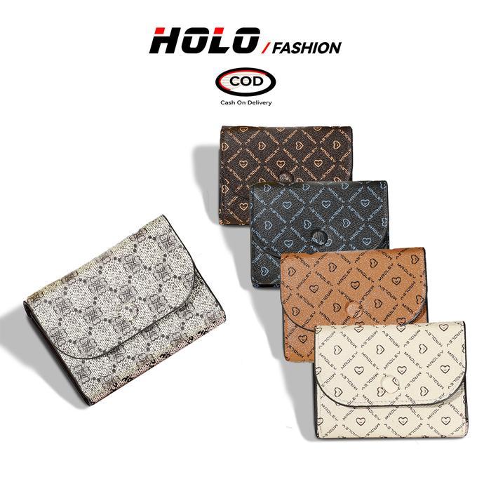 promo  -HOLO Dompet Wanita Retro Fashionable PU Kapasitas Besar Mudah Untuk Dibawa Dompet Pria - Hit