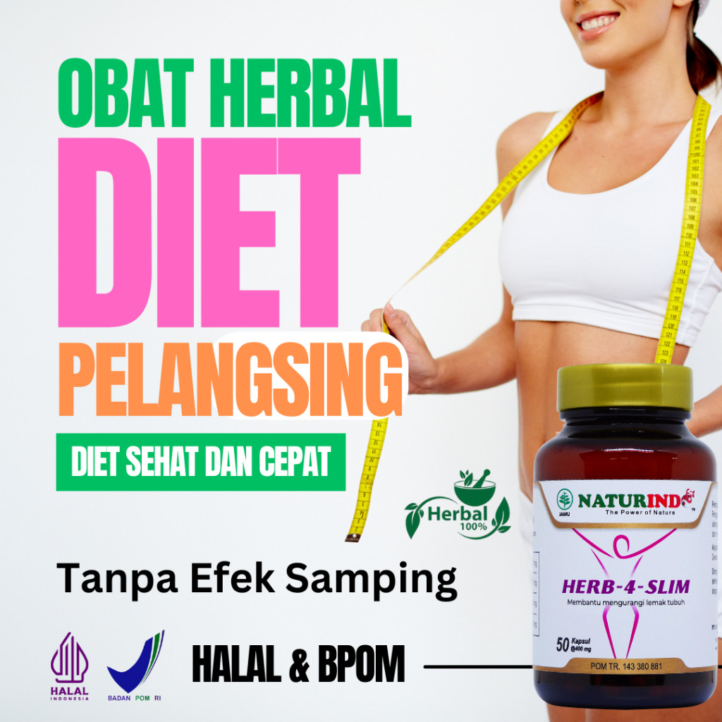 Obat Diet Pelangsing Perut Buncit Herbal BPOM Ampuh Herbaslim Naturindo MR