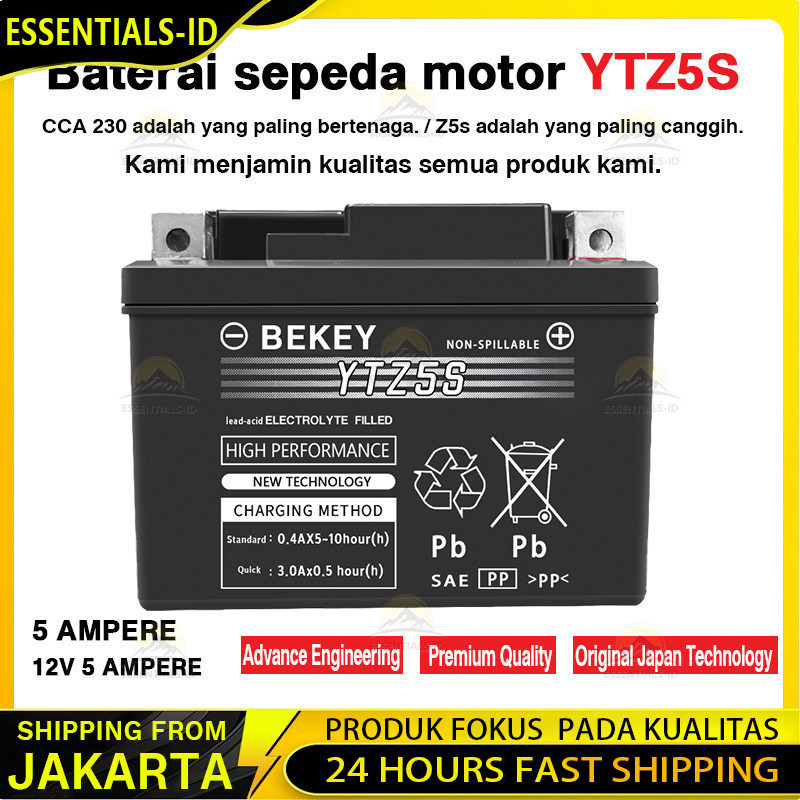 NEW Aki Kering Motor YTZ5S Yuasa Asli Yamaha Vixion, Fino, Mio J, Mio Z, Mio GT, Soul, Mio M3, Mx Ne