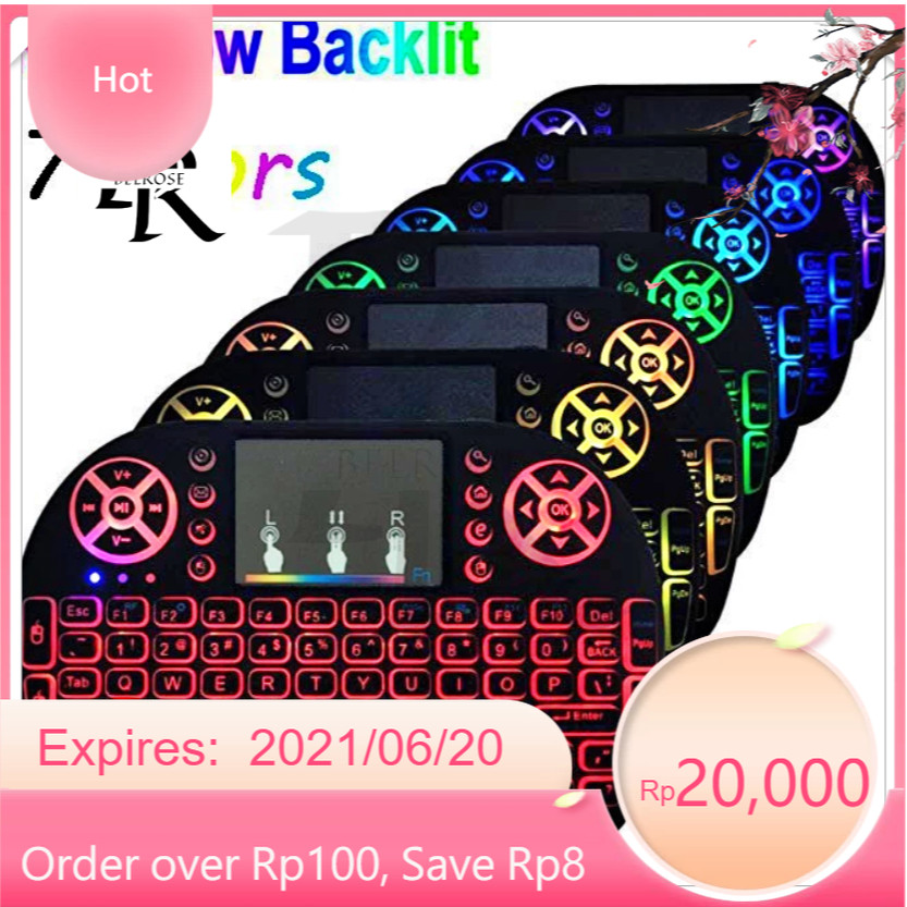 Mini Keyboard i8 Backlit Mouse Keypad Wireless Touchpad Nirkabel Tanpa Kabel Asus Acer Lenovo