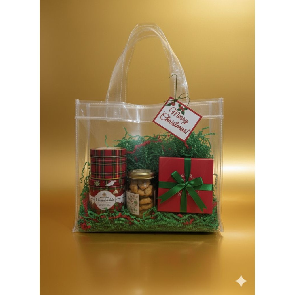 Tas Mika Transparan Premium | Tebal | Hampers Natal | Tas Mika Transparan 20x20x10