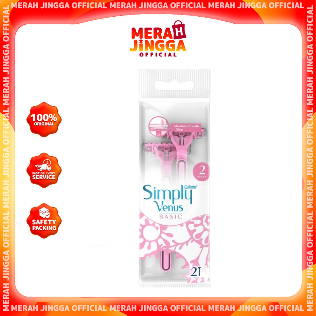 Gillette Venus Simply Basic 2's | Merah Jingga Official
