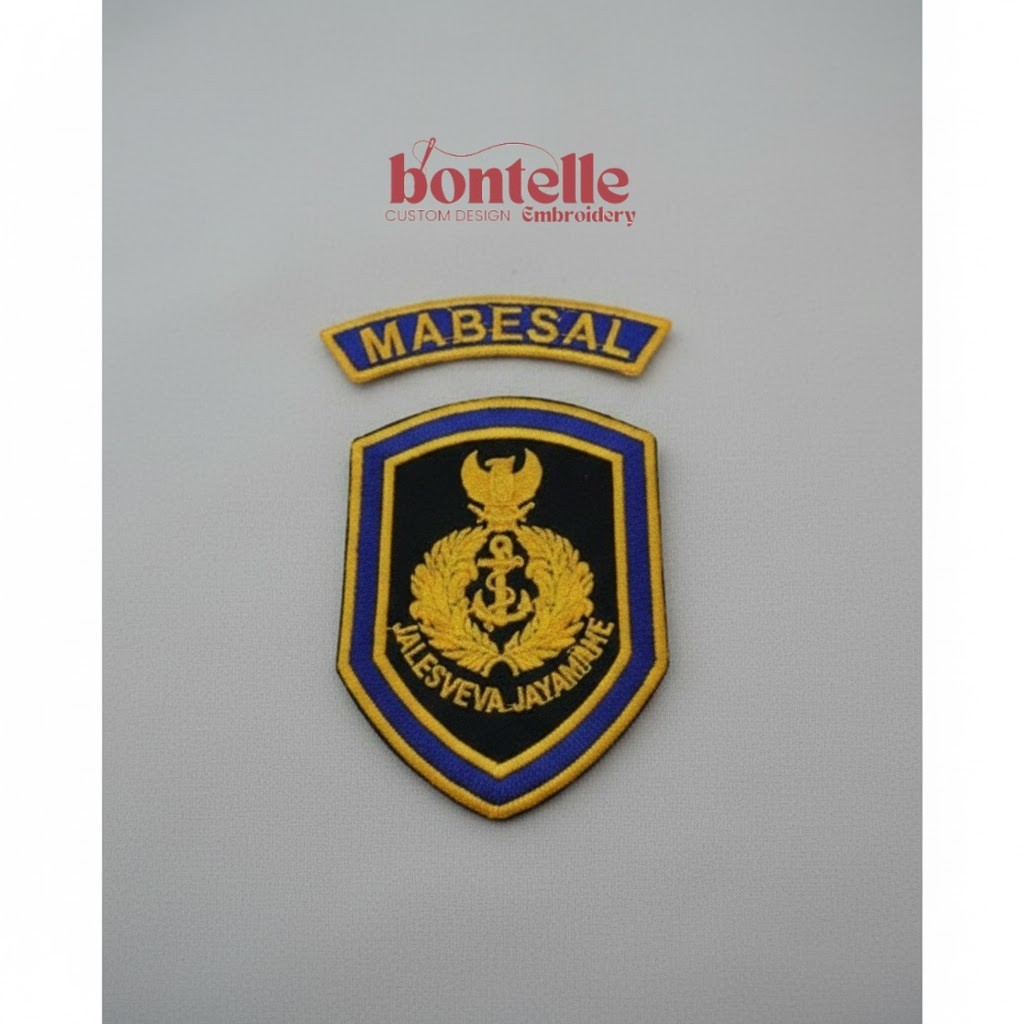 Patch Bordir Mabesal - Logo Emblem TNI AL 1 Set Tempel Seragam