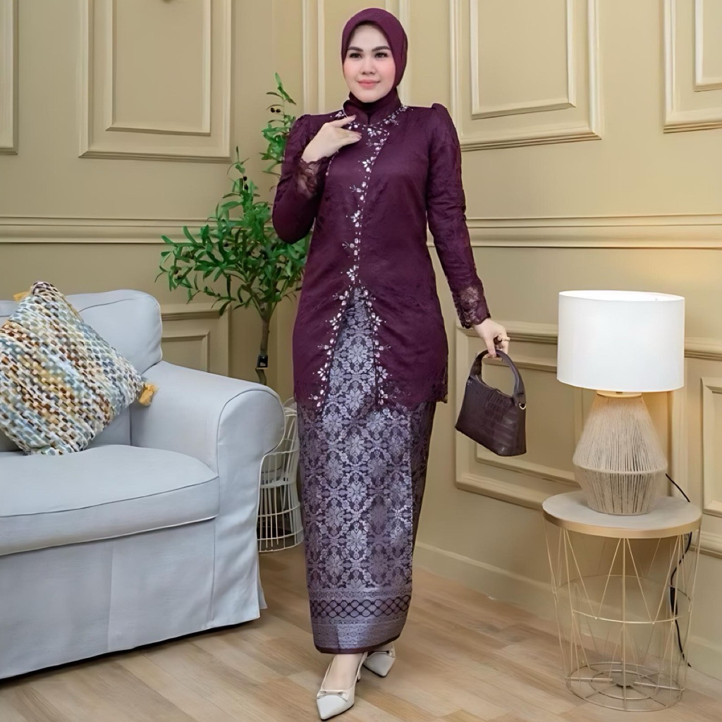Stelan Kebaya Akitta Songket Premium Elegant - Stelan Kebaya Wisuda Modern - Stelan kebaya Kondangan