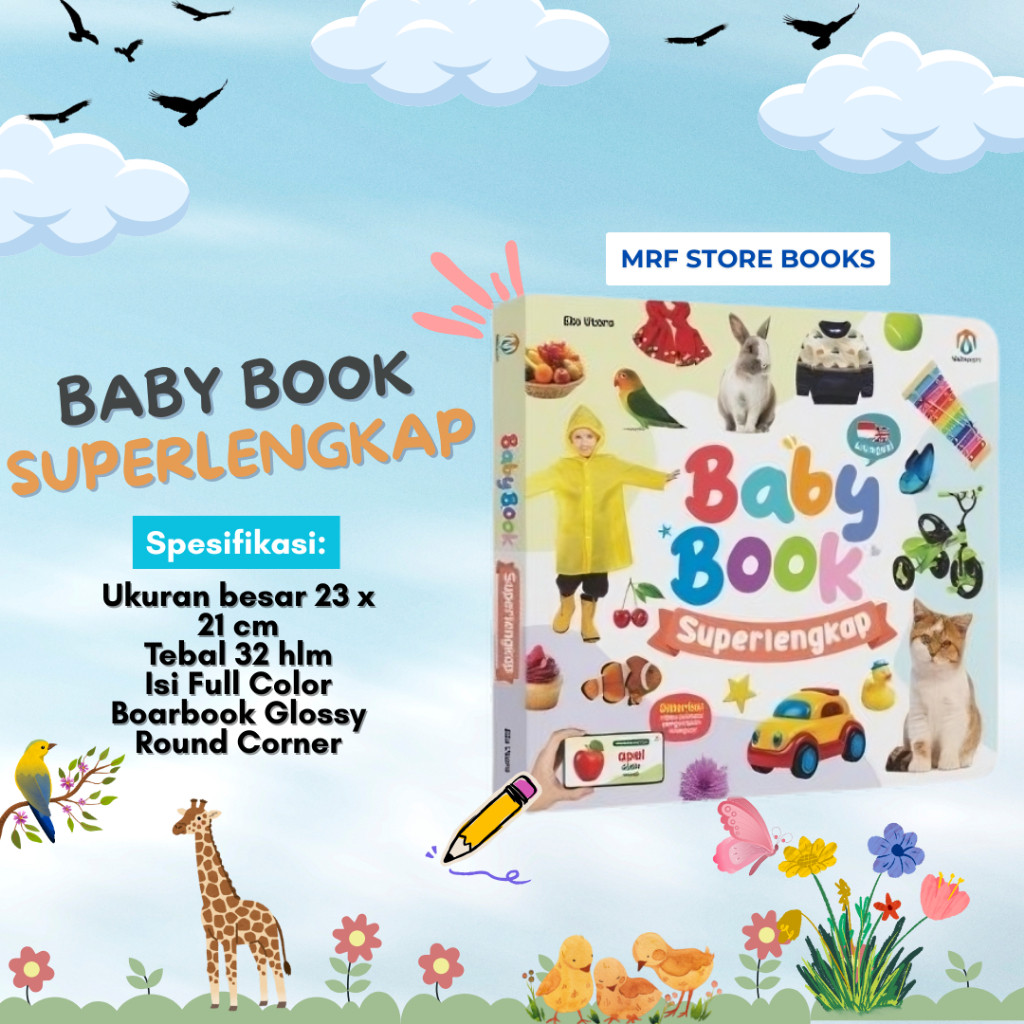 Buku Soft Baby Book Superlengkap Super Lengkap Sensory Newborn Journal English Series Anak Bayi 0 6 