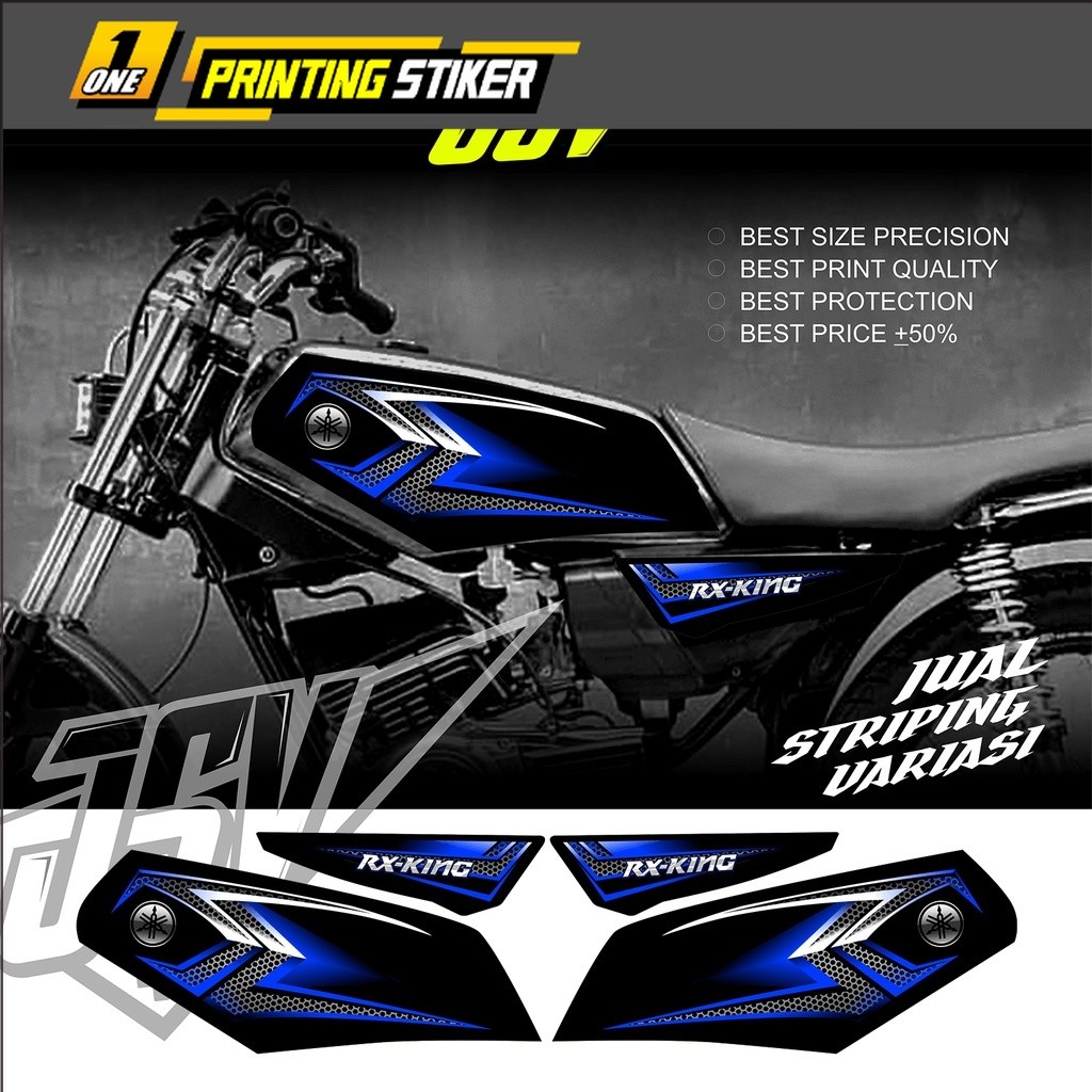 Stiker Motor YAMAHA RX KING New Variasi CARBON Racing Striping Sticker Lis Aksesoris Original Costum