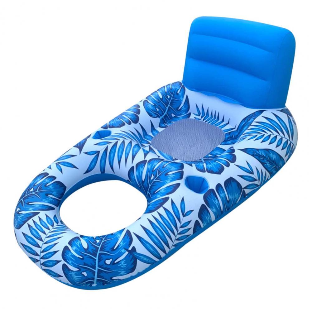 Inflatable Floating Bed  Excellent Quick Inflation Air Water Bed  Leaf Print Water Inflatable Bed