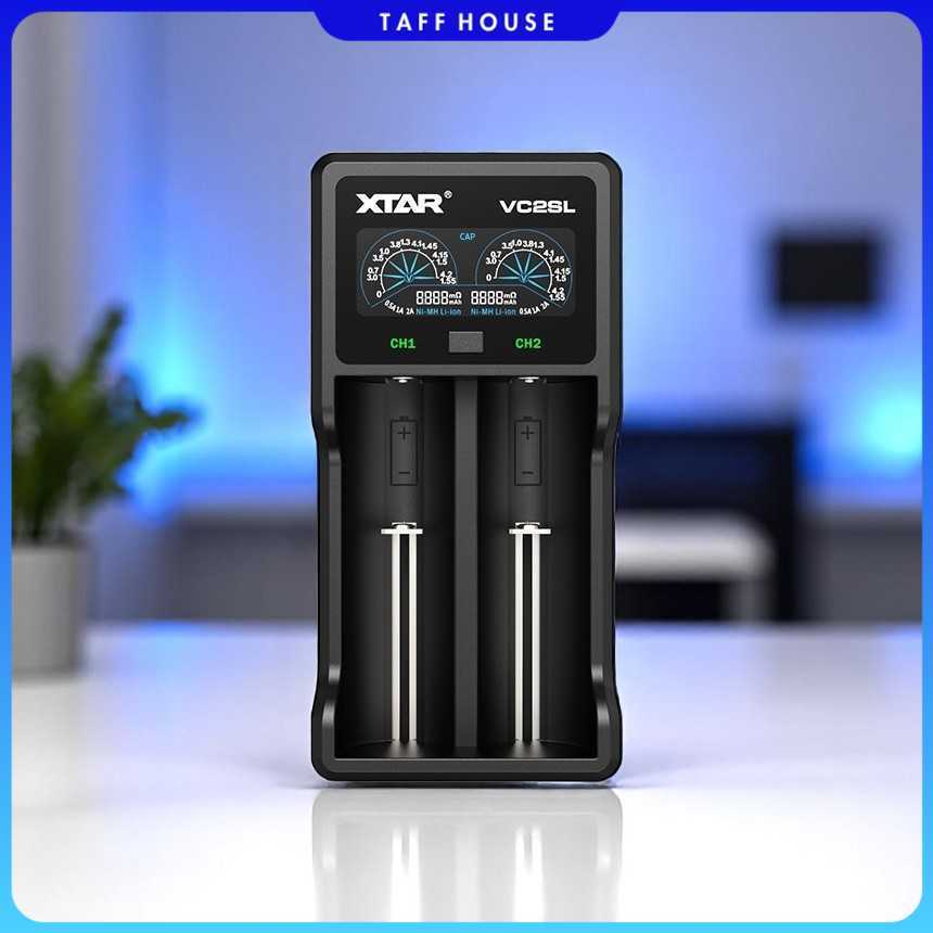 XTAR Charger Baterai 2 Slot AA AAA 18650 Li-Ion Ni-MH LCD Power Bank - VC2SL