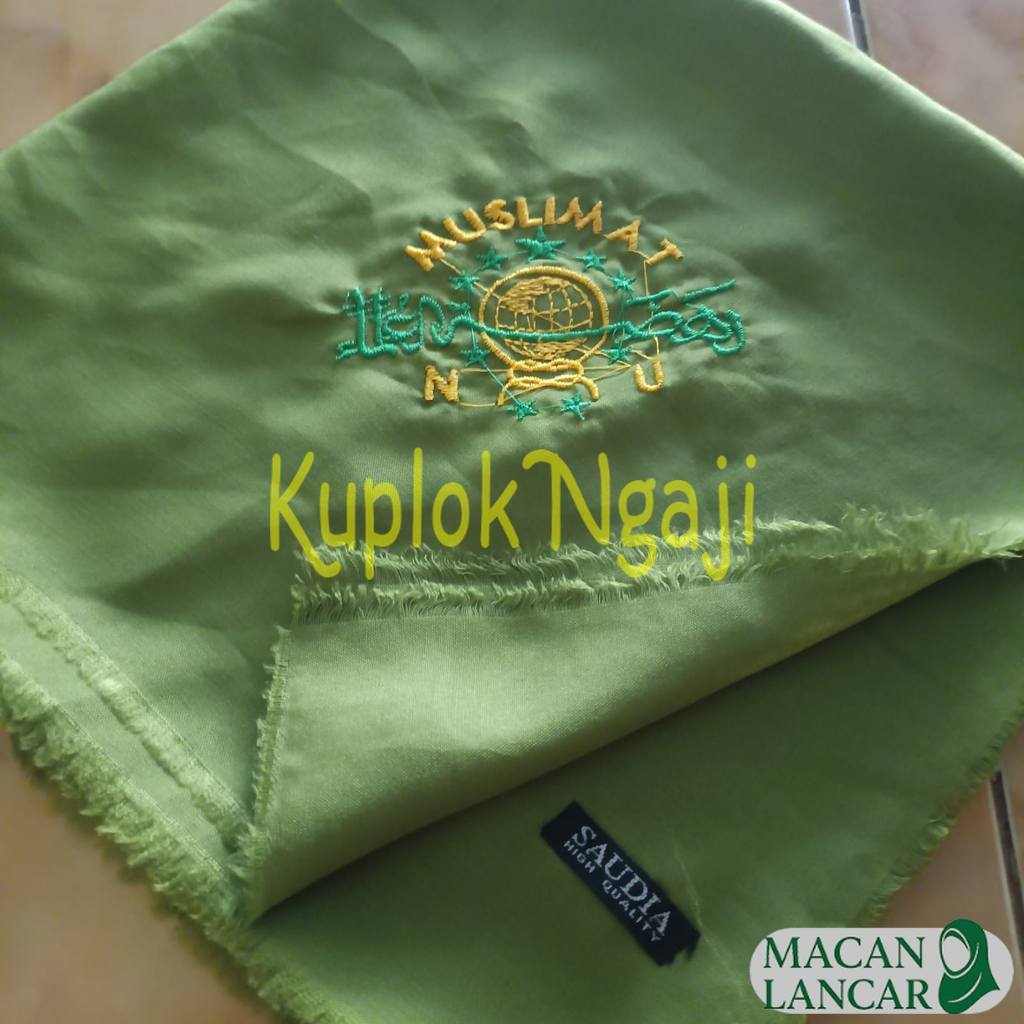Jilbab Hijab Bordir Logo Muslimat Kerudung Premium | Hijab Kerudung Jilbab Bordir Logo Muslimat NU