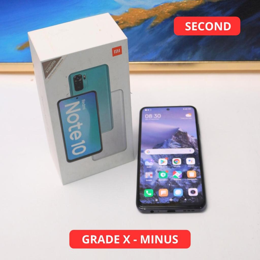 XIAOMI REDMI NOTE 10 4/64 GB GRADE X - MINUS HP SECOND ORIGINAL SINAR MUTIARA CELL