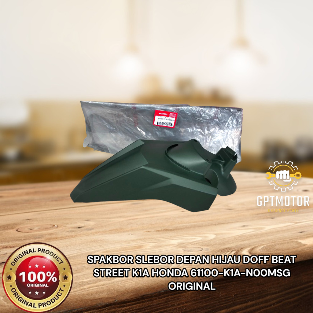 SPAKBOR SLEBOR DEPAN HIJAU DOFF BEAT STREET K1A HONDA 61100-K1A-N00MSG ORIGINAL