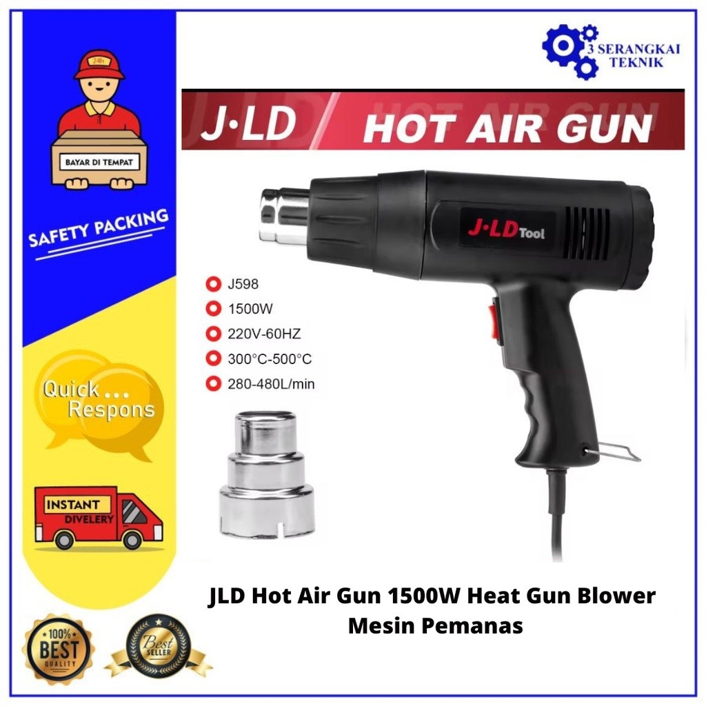 JM - JLD Hot Air Gun 1500W Heat Gun Blower Mesin Pemanas