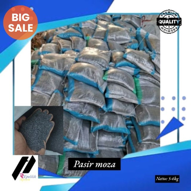 Pasir moza karungan / Pasir silika hitam karungan / Pasir moza
