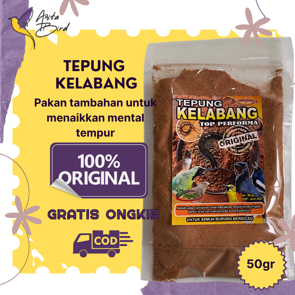 Tepung Kelabang 70gr EF Penggacor Murai Kacer Cucak Ijo Dongkrak Mental Fighter & Bongkar Isian Cepa