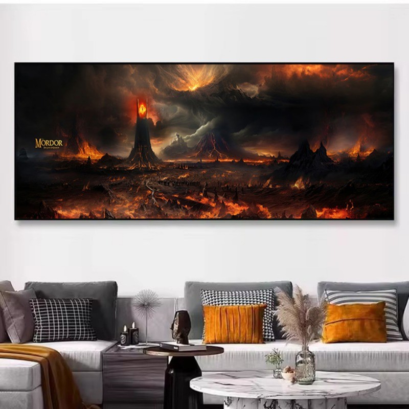 Movie Lord of the Rings Mordor Mount Doom Landscape Poster Wall Art Prints Canvas Painting Wall Bedr