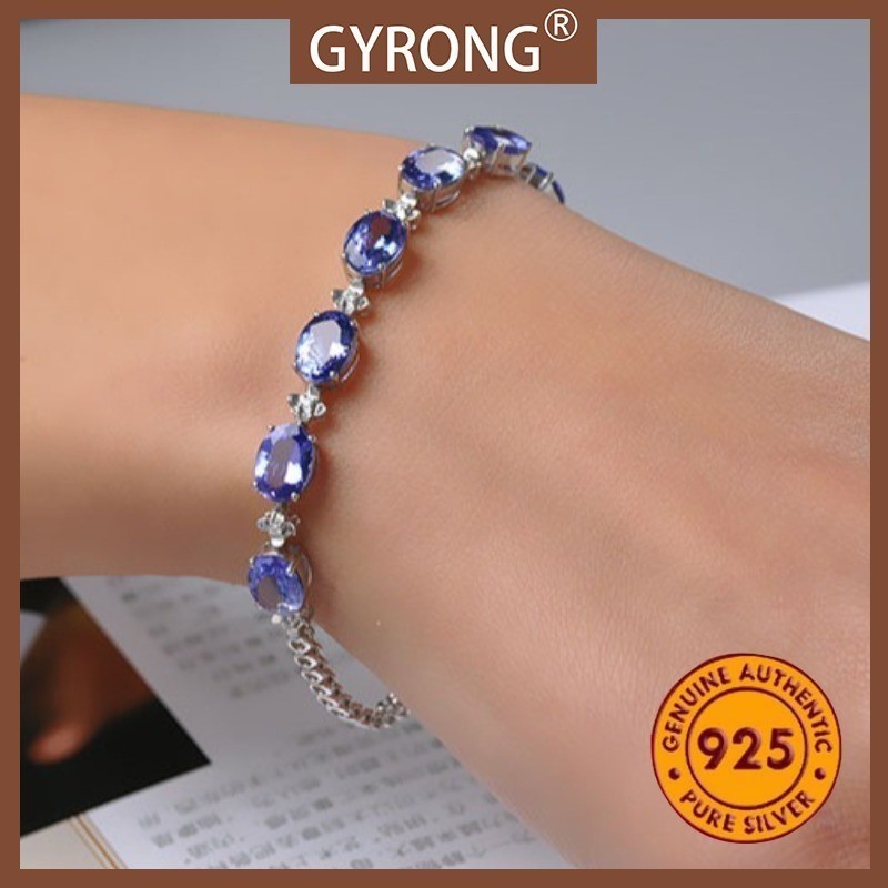 GYRONG Gelang Zircon Biru Kreatif yang Dipersonalisasi