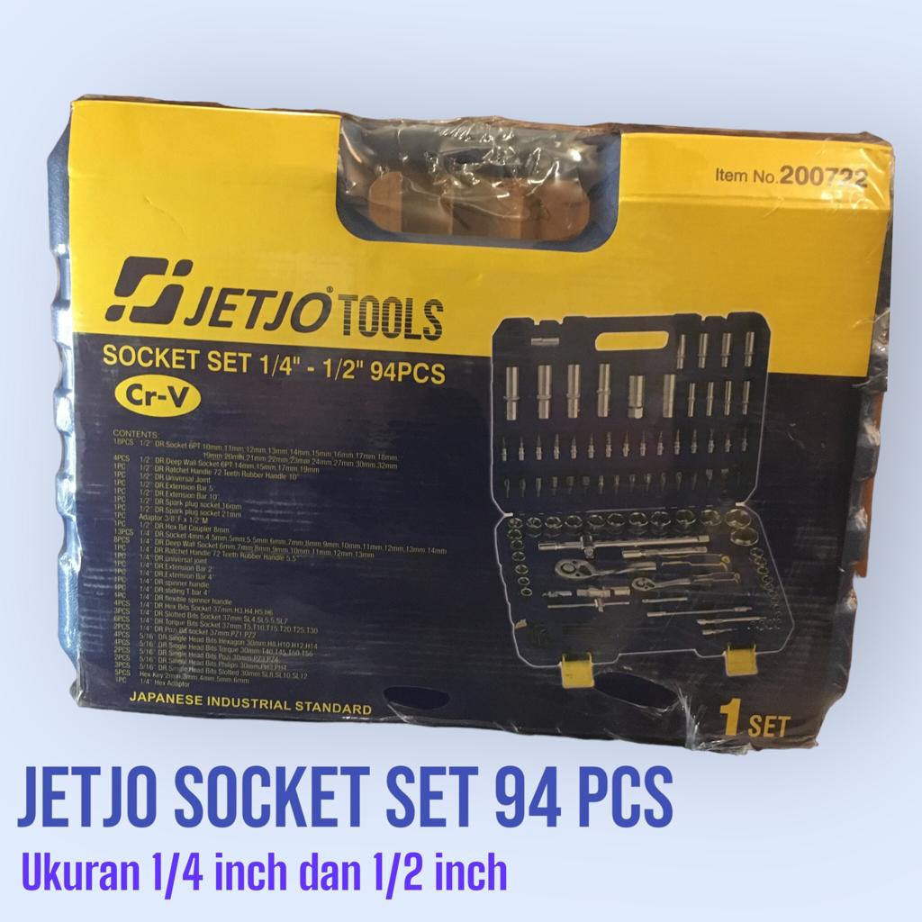 MAKITA / LAKONI / JETJO Kunci sock set JETJO LAKONI PRO LAKONI 94pcs Socket set 1/4" - 1/2" 94pcs 6 