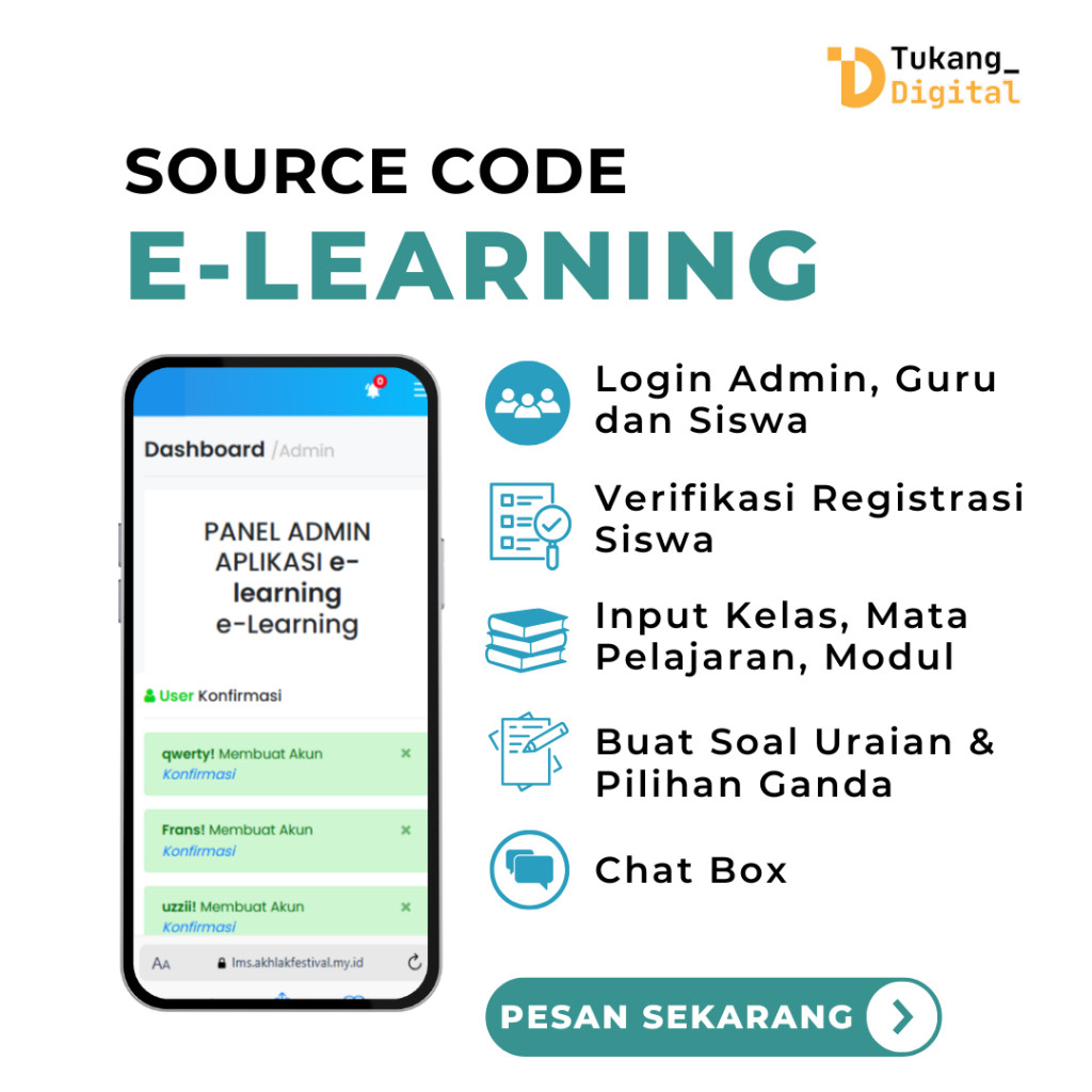 Aplikasi Elearning Berbasis Website Pembelajaran Guru dan Siswa Tugas Belajar E Learning Online