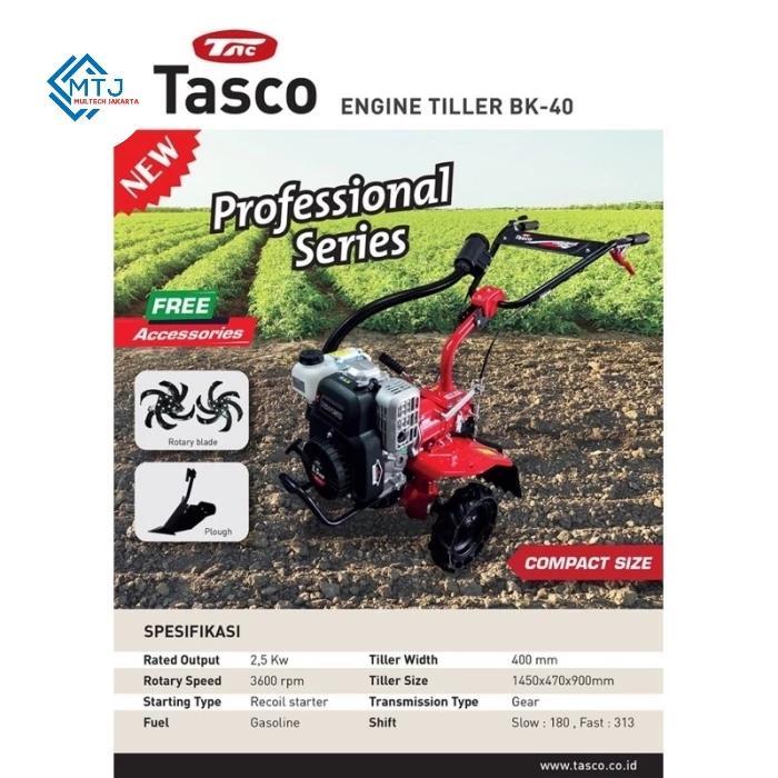 Mesin Traktor Mini Tasco BK-40 Tiller Tanah Kering Dan Basah