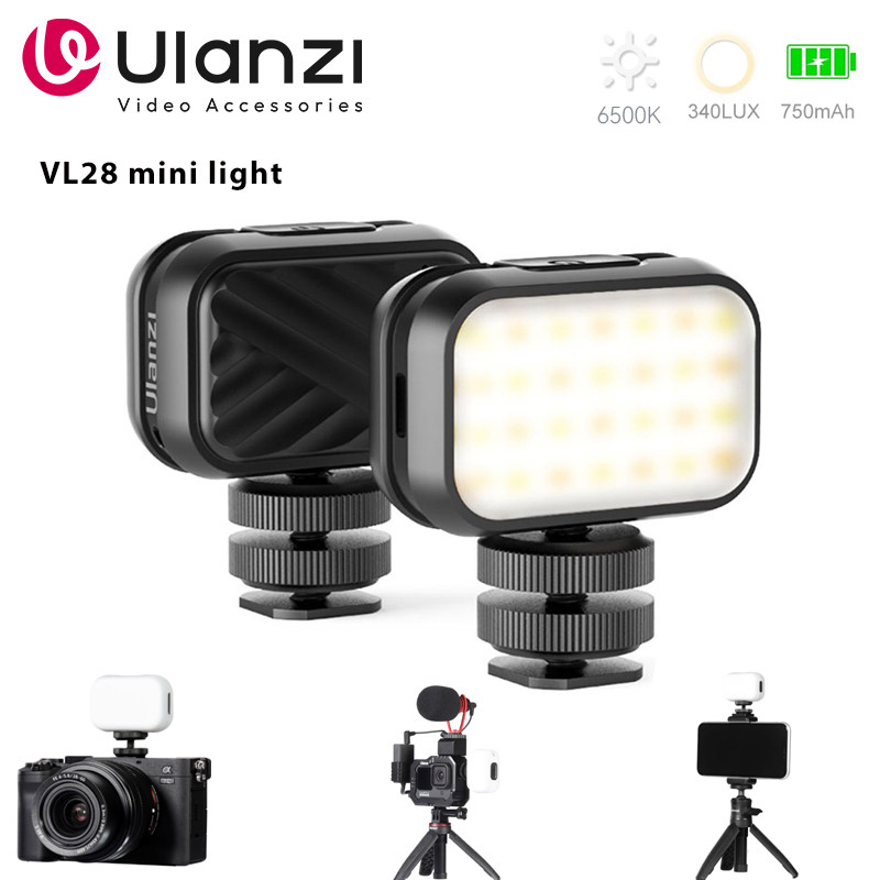 Ulanzi VL28 6500K Mini LED Video Light Rechargable GoPro Light Mod On Camera Light for Gopro 10 9 8 