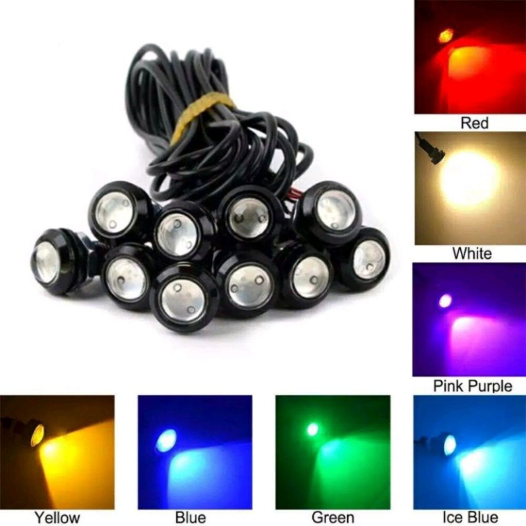 LED ELANG 1 PCS eagle eye merah kuning hijau biru ice blue putih pin inik lampu 12v lampu variasi mo