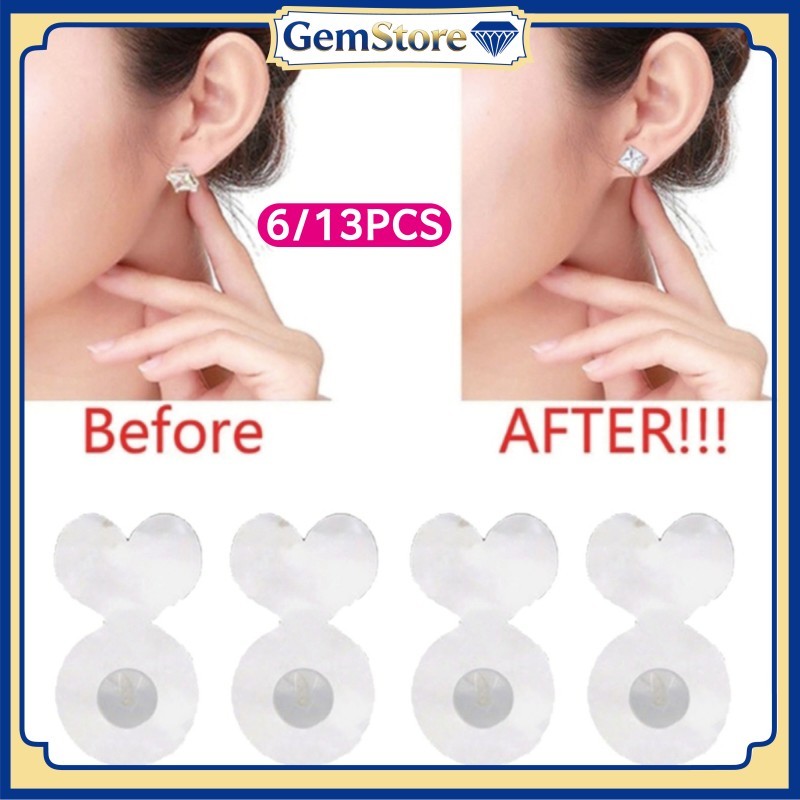 13PCS/Set Earring Lifters Premium Bantalan Anting Tusuk Silikon Pantat Anting Penutup Anting Untuk A