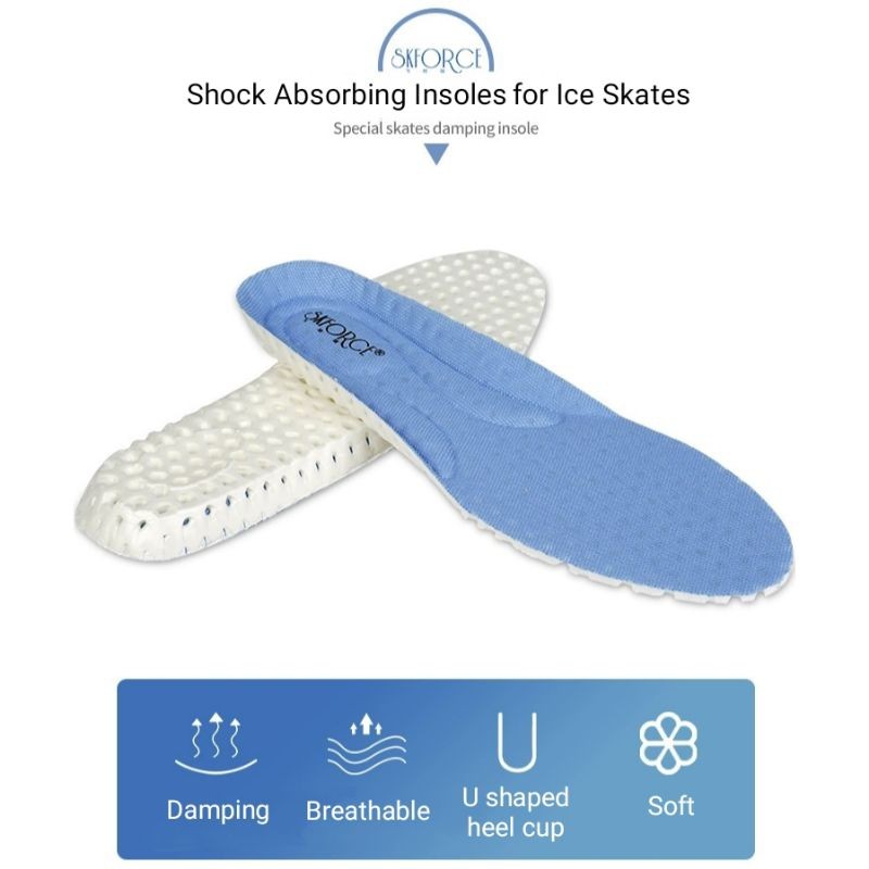 (Skyvon) Alas Kaki Sport Insole Sepatu Ice Skating Shock Absorbing Sepatu Skate Anak Remaja Dewasa