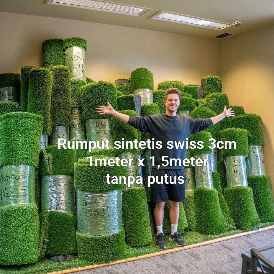 rumput sintetis swiss tebal 3cm 1meter x 1.5meter rumput sintetis murah /rumput sintetis meteran /hi