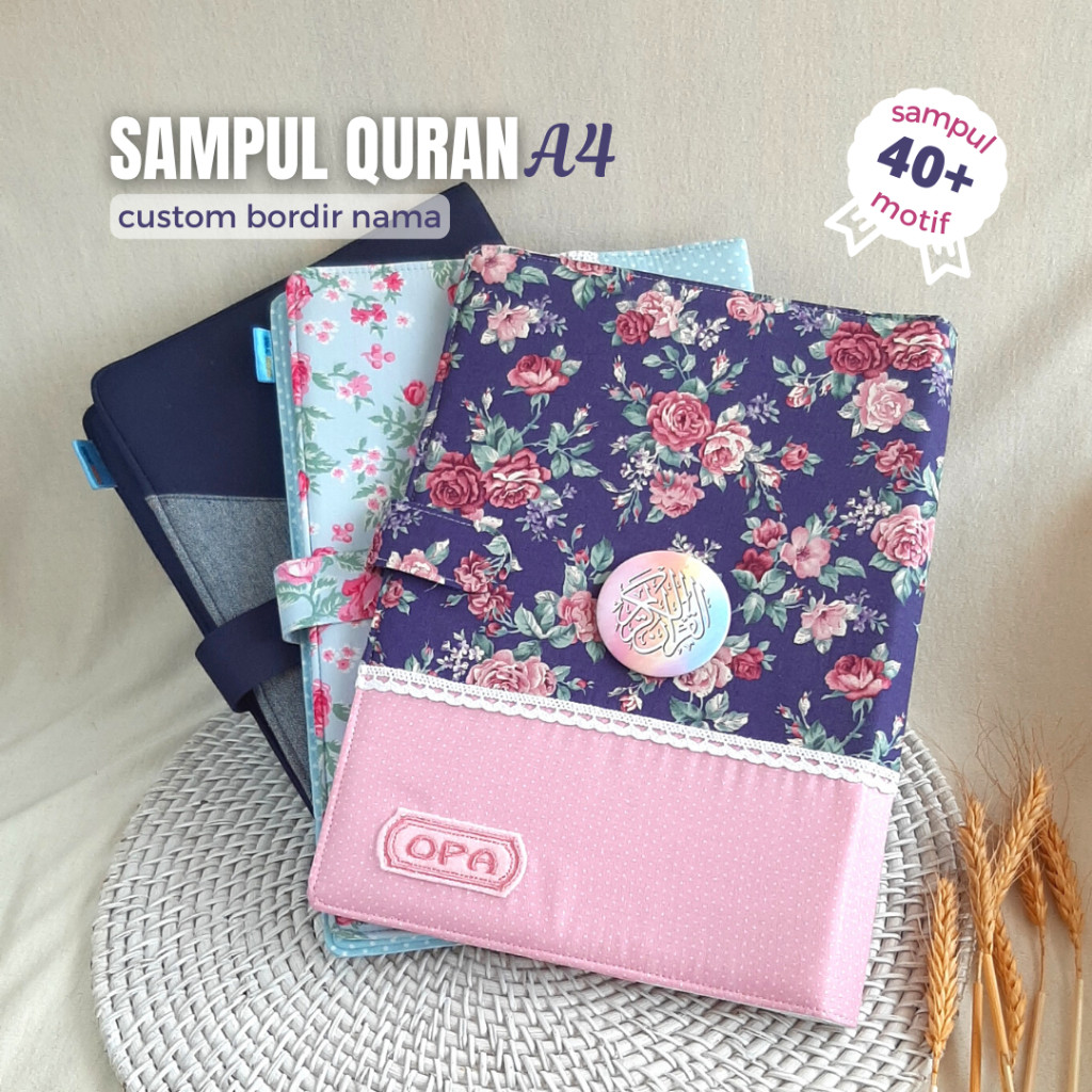 [Revoona] Sampul Al Quran A4 (Tanpa Quran) Custom Bordir Nama A4 SPL