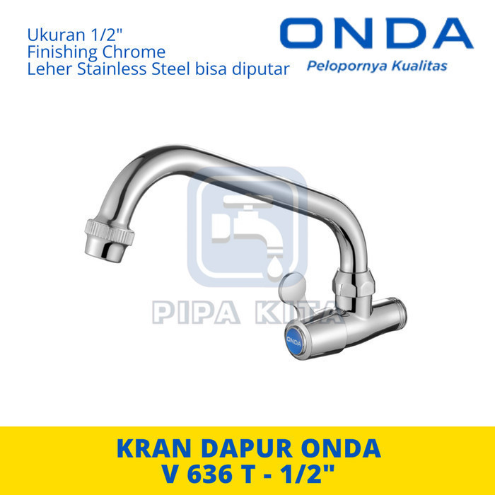 V 636 T ONDA Kran Air Dapur Kitchen Sink Cuci Piring Leher Angsa