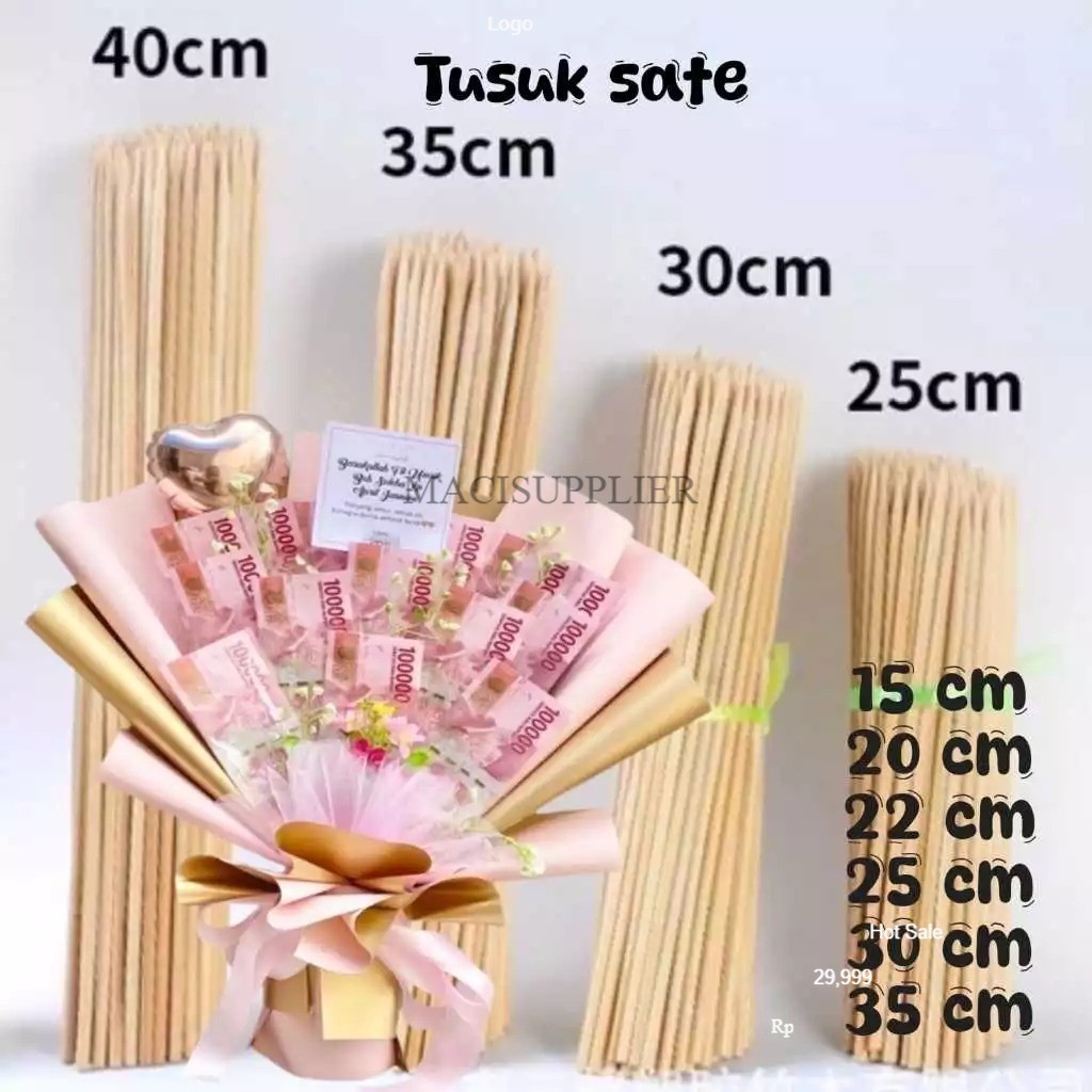 MACISUPLIER Tusuk sate tusuk buket uang tusuk snack tusuk sate panjang tusuk bambu