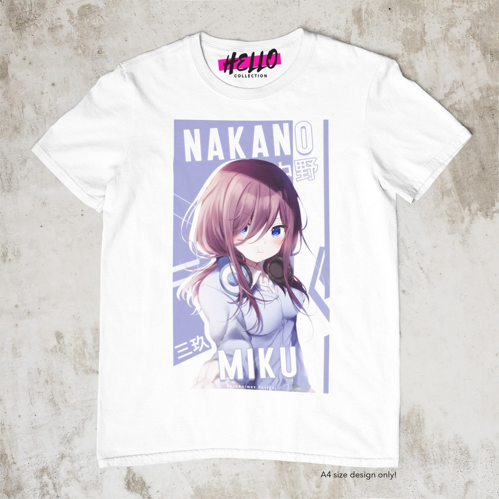 Kaos Baju The Quintessential Quintuplets - Nakano Miku Ver1 Baju Anime