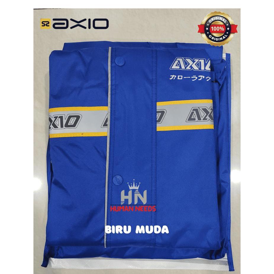 [Promo] Jas Hujan Axio 882 Europe Original 100% Raincoat Mantel Mantol Ujan - Biru Muda, M