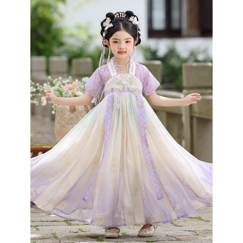 New Chinese Style Purple Fairy-like Ru Skirt Girl Ancient Costume Dress Tang Suit