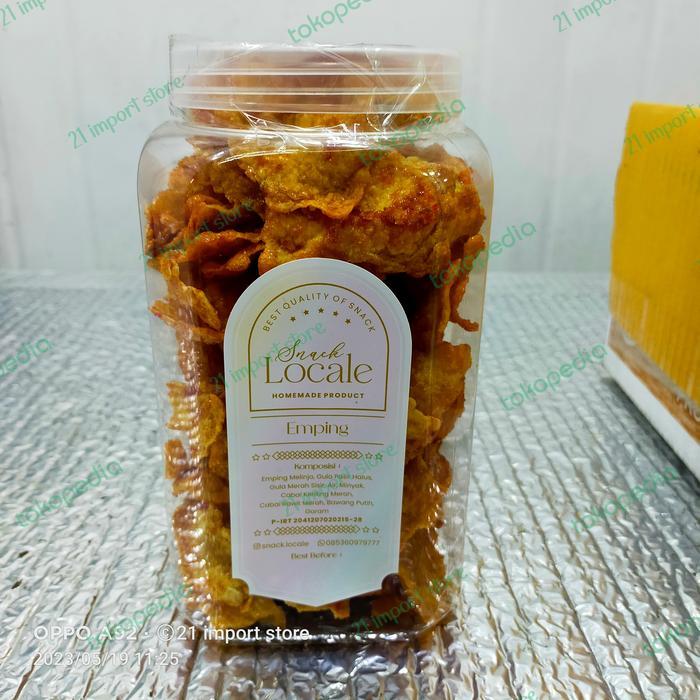 Emping Melinjo Pedas Manis | Keripik Emping | 1 Toples 350grm