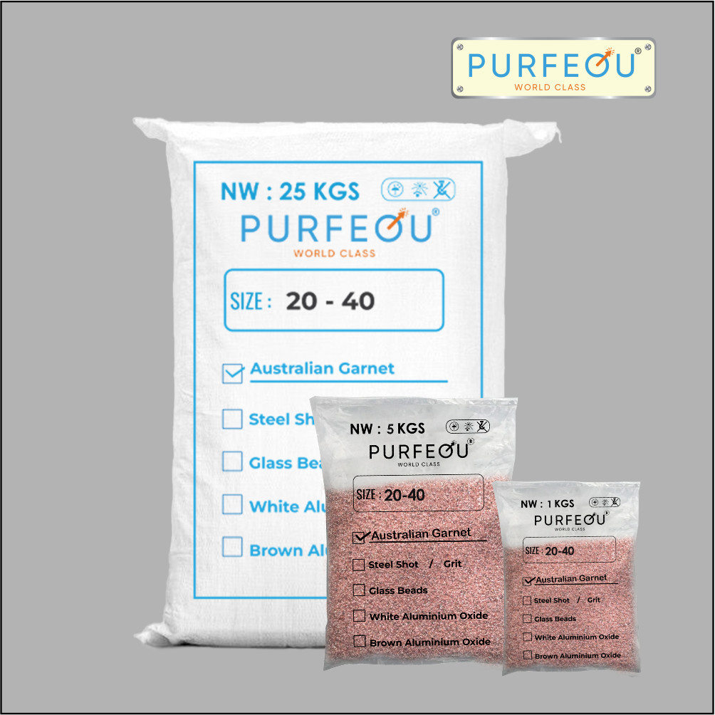 Pasir Australian Garnet Mesh 20/40 Media Sandblasting Kasar untuk Karat & Coating Tebal (25KG)
