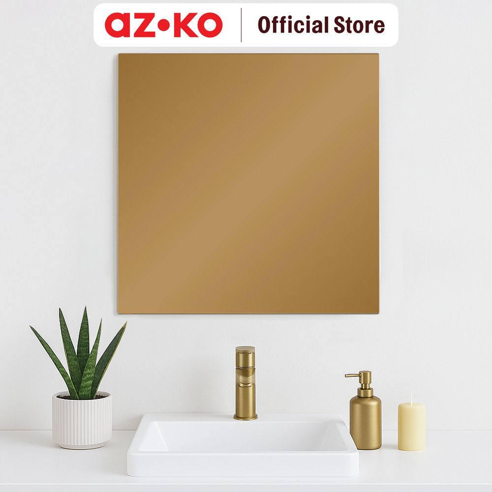 AZKO Forhom Cermin Dinding Stiker Wall Mirror Kaca Dinding Tempel Cermin Tembok Sticker Tempel Stick