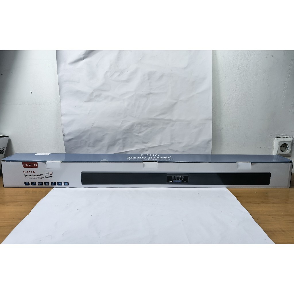 BARU speaker fleco soundbar home theater Bloutooth chas F-411A F 411 USB Aux Micro SD COAX  panjang 